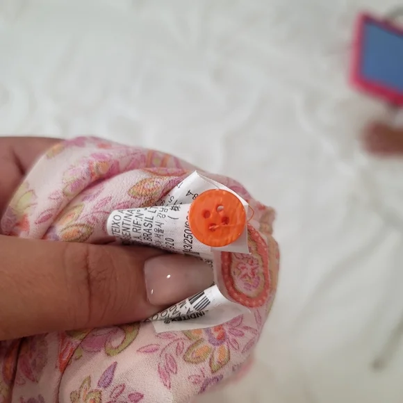 ​Zara Paisley Print Button-Down Blouse Pink & Orange Boho Shirt  M 100% Viscose - Picture 3 of 10